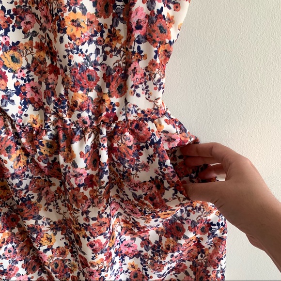 Floral Colorful Summer Mini Dress with belt - Picture 14 of 16